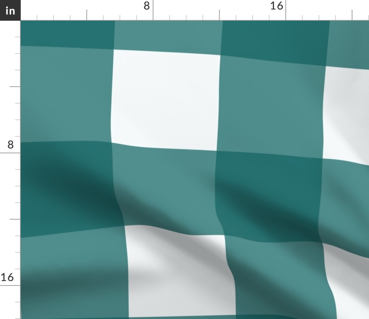 Teal Buffalo Check Large Scale Plaid Rustic Gingham Cabin Custom Printed Fabric by Spoonflower Various Fabrics by the Yard or Fat Quarter